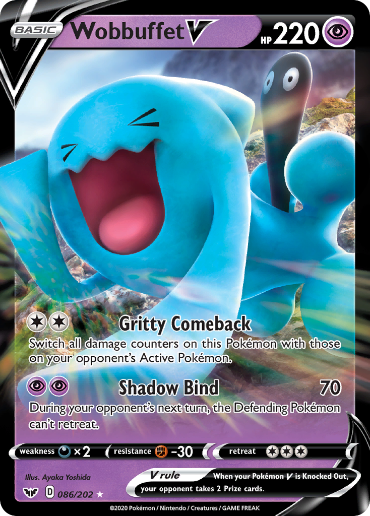 Wobbuffet V – Sword & Shield 086/202 Pokémon card