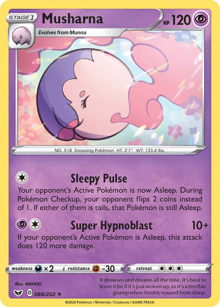 Musharna – Sword & Shield 088/202 Pokémon card