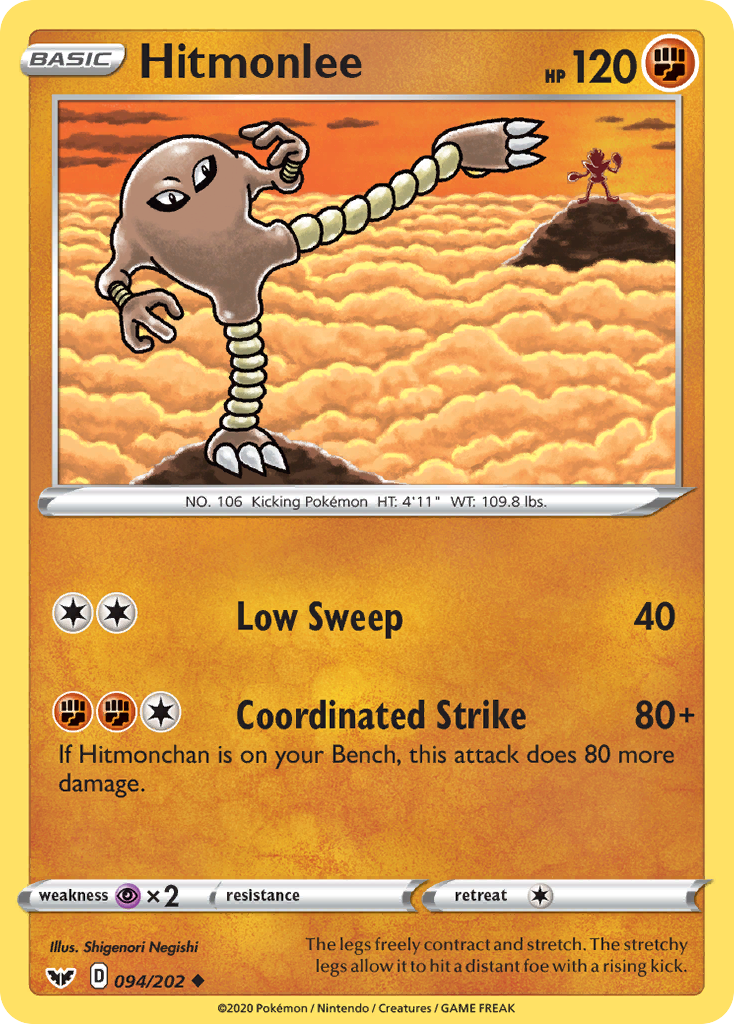 Hitmonlee – Sword & Shield 094/202 Pokémon card