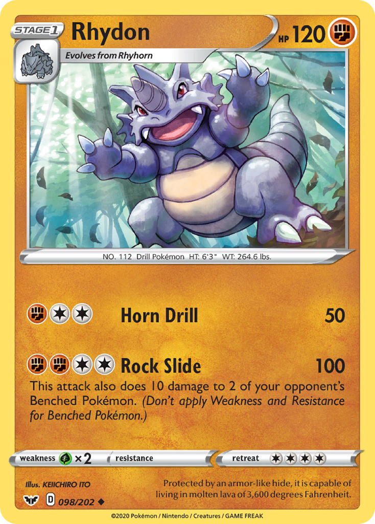 Rhydon – Sword & Shield 098/202 Pokémon card