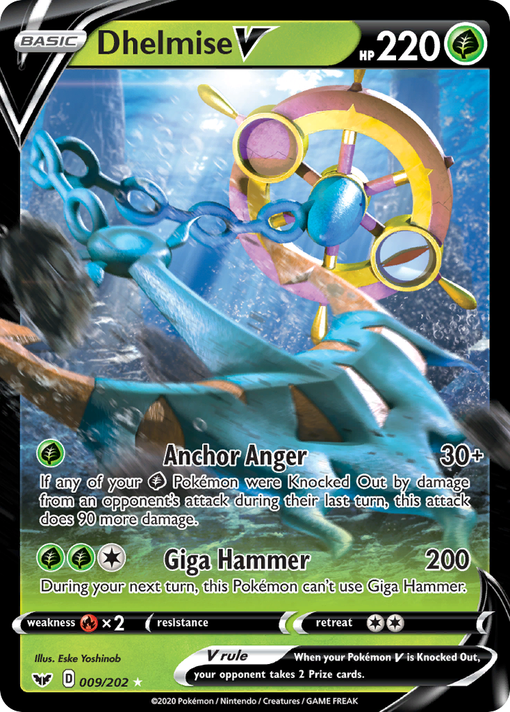 Dhelmise V – Sword & Shield 009/202 Pokémon card