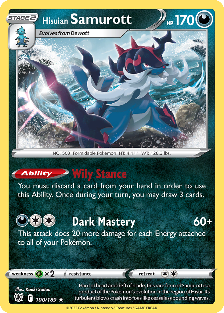 Hisuian Samurott – Astral Radiance 100/189 Pokémon card