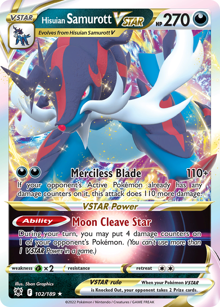 Hisuian Samurott VSTAR – Astral Radiance 102/189 Pokémon card
