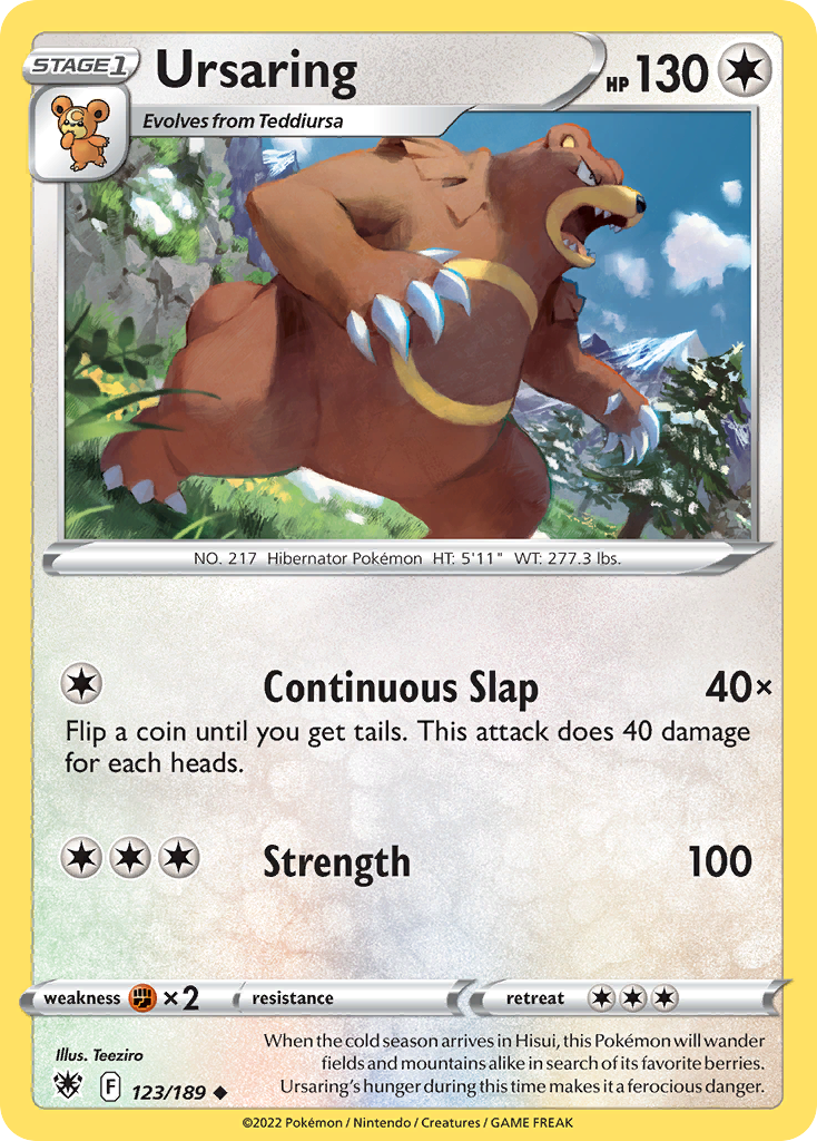 Ursaring – Astral Radiance 123/189 Pokémon card