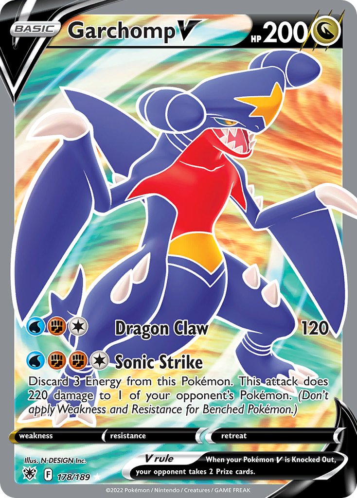 Garchomp V – Astral Radiance 178/189 Pokémon card
