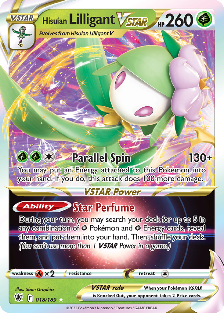 Hisuian Lilligant VSTAR – Astral Radiance 018/189 Pokémon card