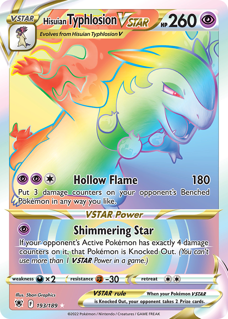 Hisuian Typhlosion VSTAR – Astral Radiance 193/189 Pokémon card