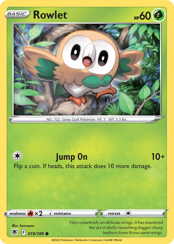 Rowlet – Astral Radiance 019/189 Pokémon card