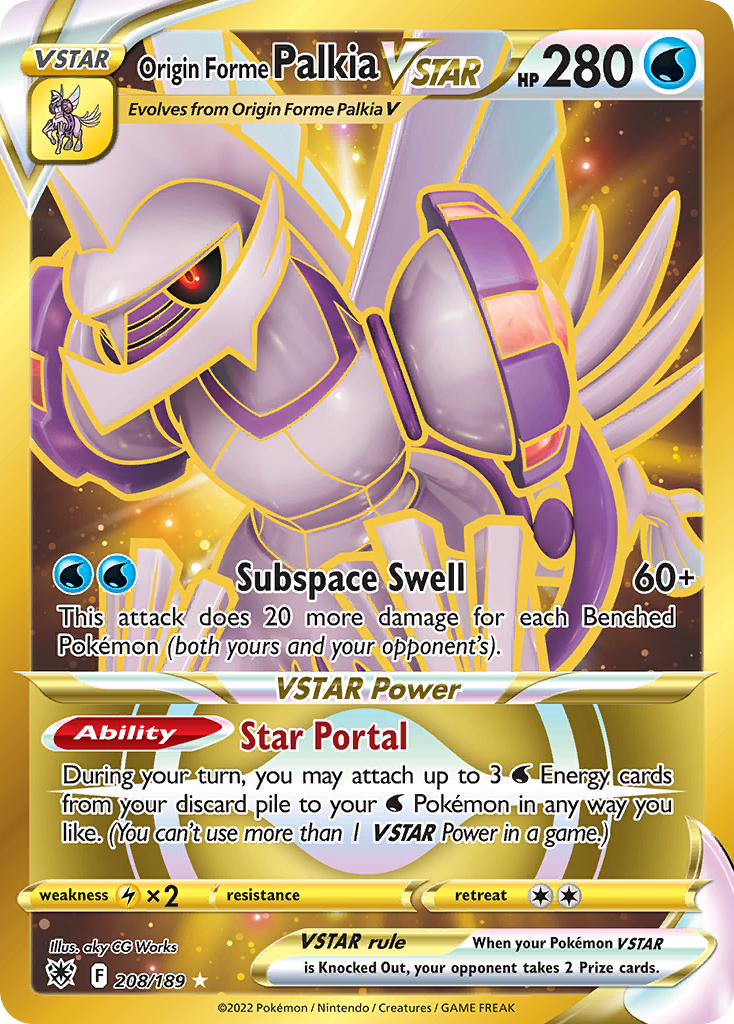 Origin Forme Palkia VSTAR – Astral Radiance 208/189 Pokémon card