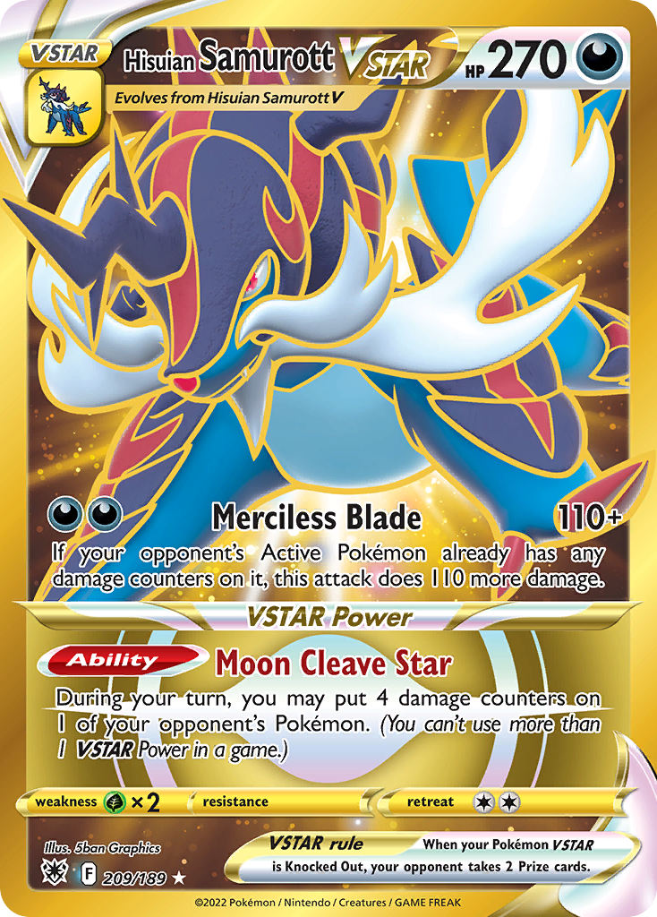 Hisuian Samurott VSTAR – Astral Radiance 209/189 Pokémon card