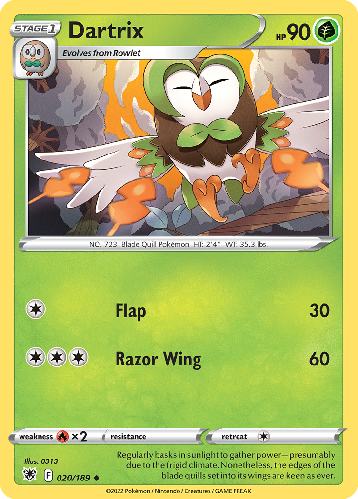 Dartrix – Astral Radiance 020/189 Pokémon card