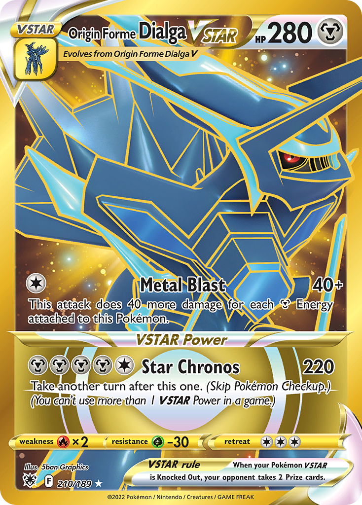 Origin Forme Dialga VSTAR – Astral Radiance 210/189 Pokémon card
