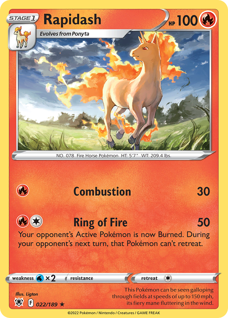 Rapidash – Astral Radiance 022/189 Pokémon card
