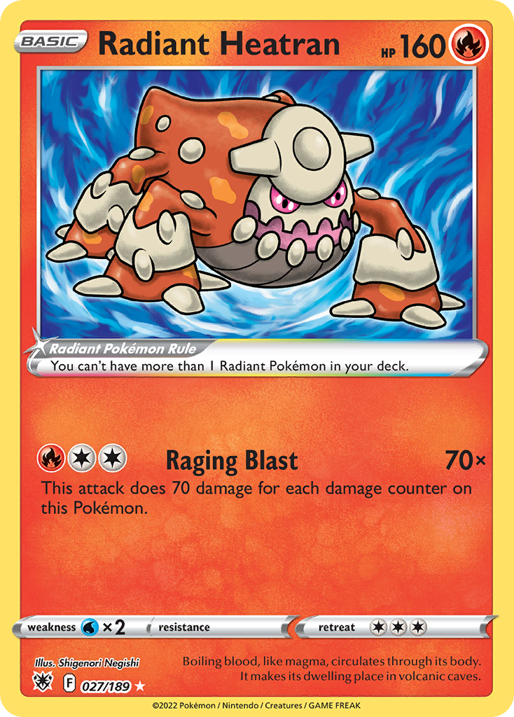 Radiant Heatran – Astral Radiance 027/189 Pokémon card