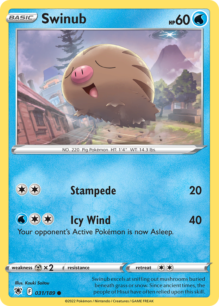 Swinub – Astral Radiance 031/189 Pokémon card