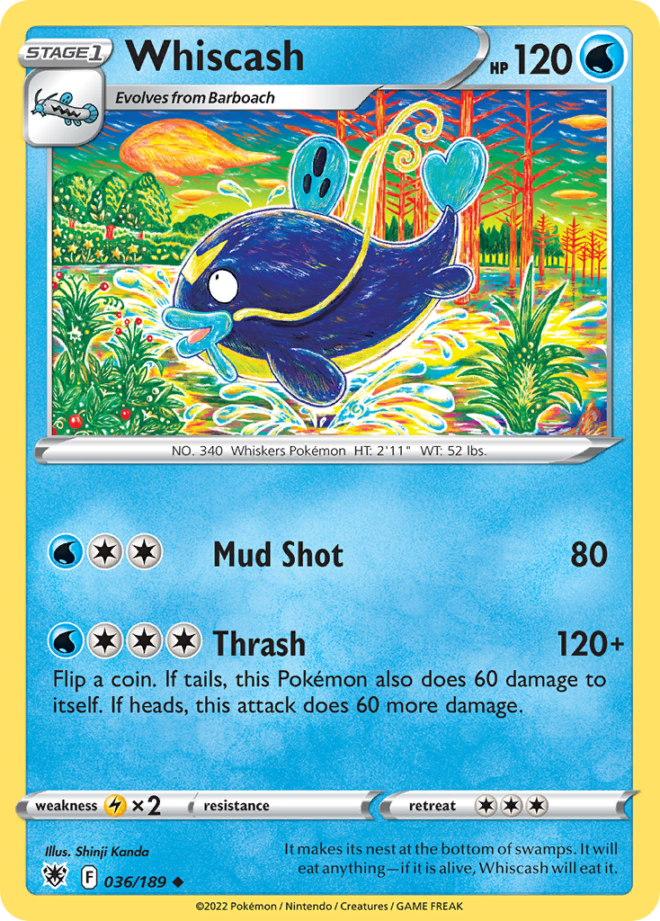 Whiscash – Astral Radiance 036/189 Pokémon card