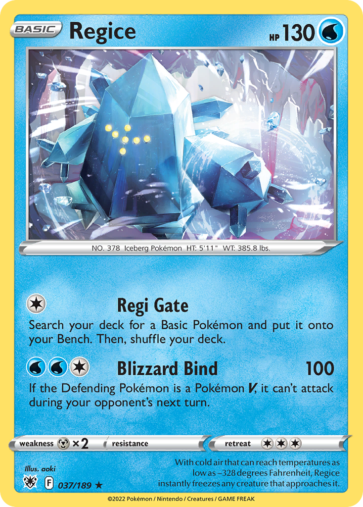 Regice – Astral Radiance 037/189 Pokémon card
