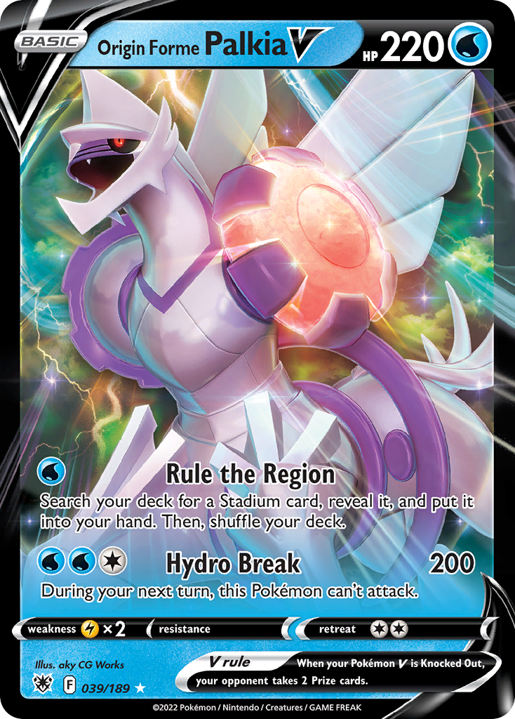 Origin Forme Palkia V – Astral Radiance 039/189 Pokémon card