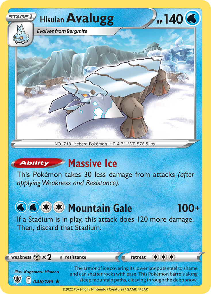 Hisuian Avalugg – Astral Radiance 048/189 Pokémon card