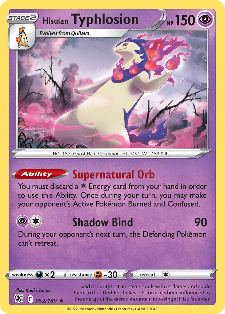 Hisuian Typhlosion – Astral Radiance 052/189 Pokémon card