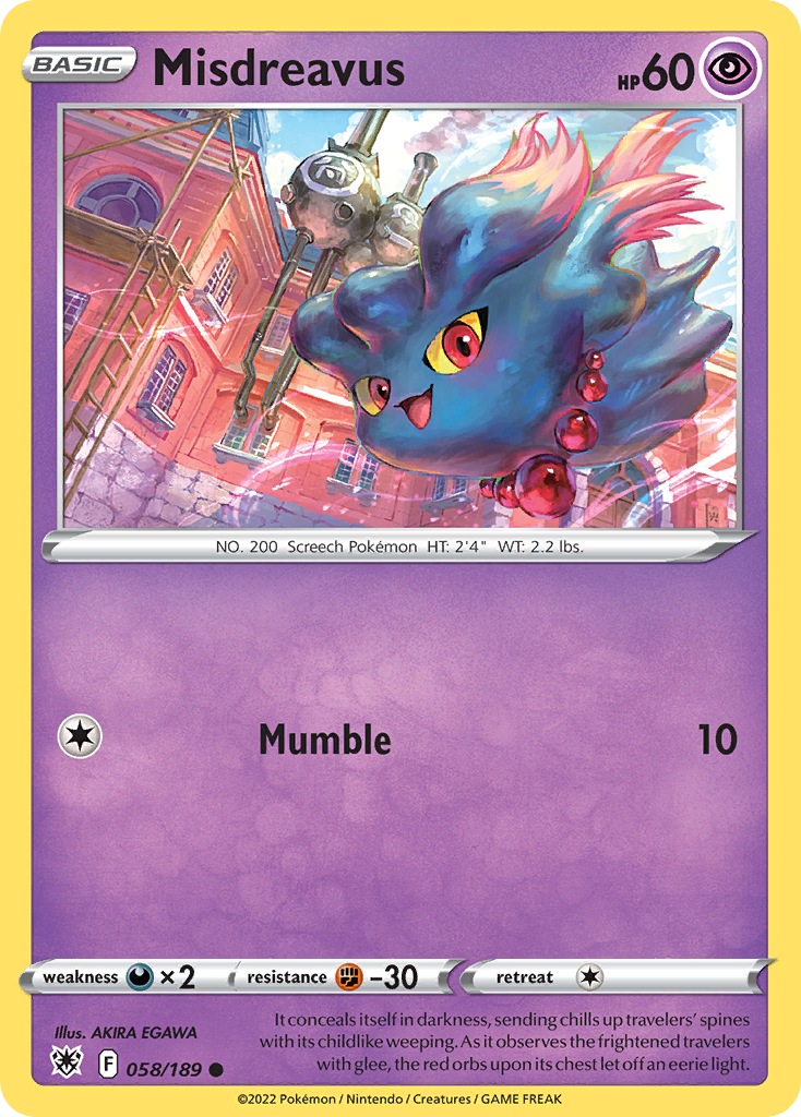 Misdreavus – Astral Radiance 058/189 Pokémon card