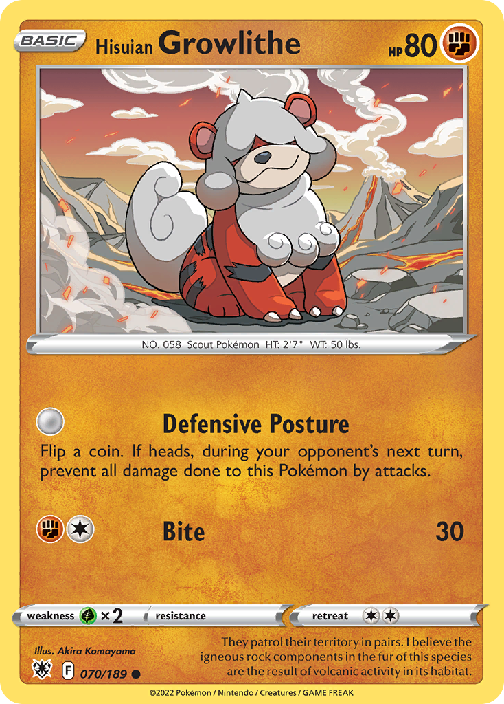 Hisuian Growlithe – Astral Radiance 070/189 Pokémon card