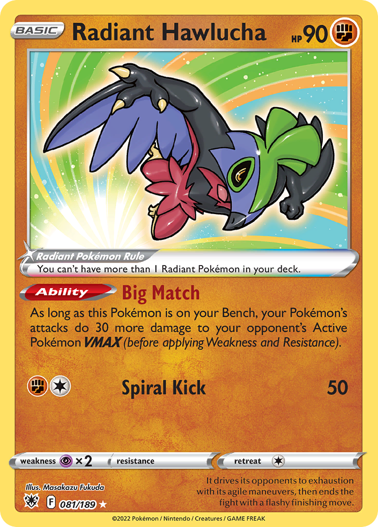 Radiant Hawlucha – Astral Radiance 081/189 Pokémon card