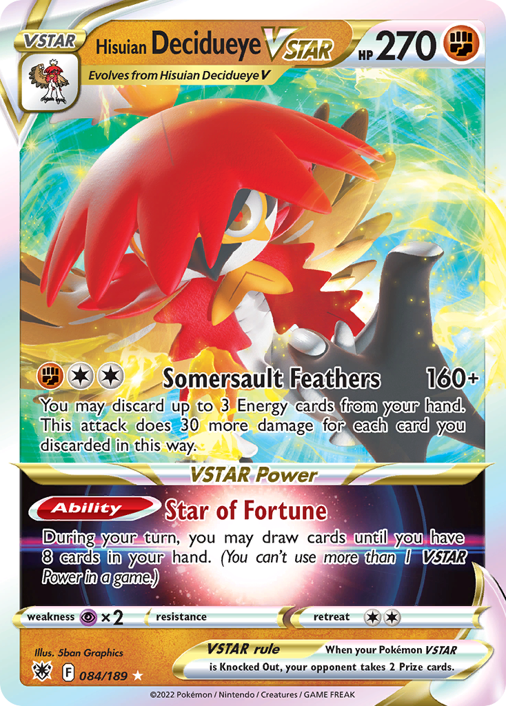 Hisuian Decidueye VSTAR – Astral Radiance 084/189 Pokémon card
