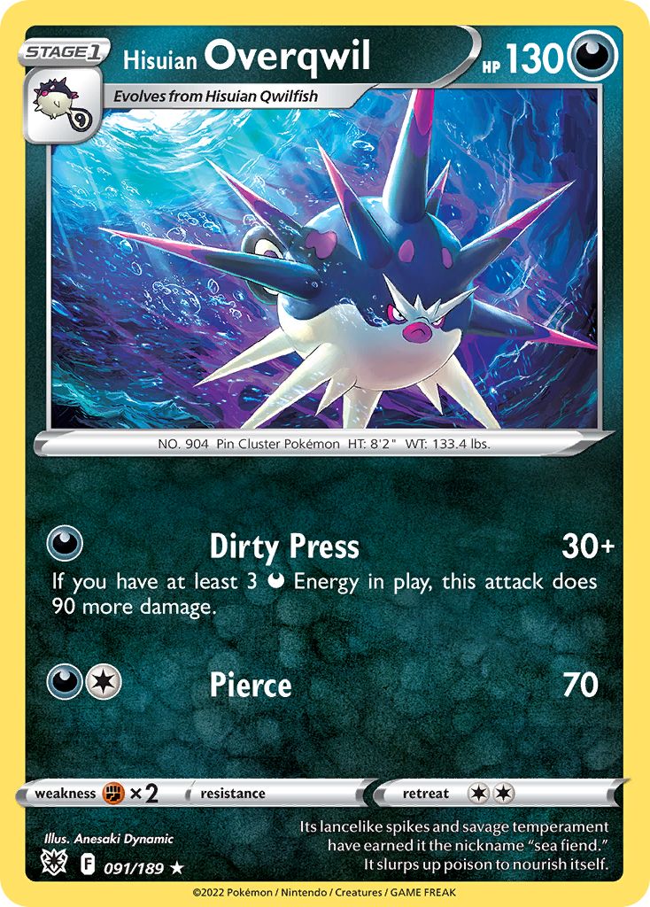 Hisuian Overqwil – Astral Radiance 091/189 Pokémon card