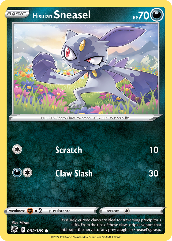 Hisuian Sneasel – Astral Radiance 092/189 Pokémon card