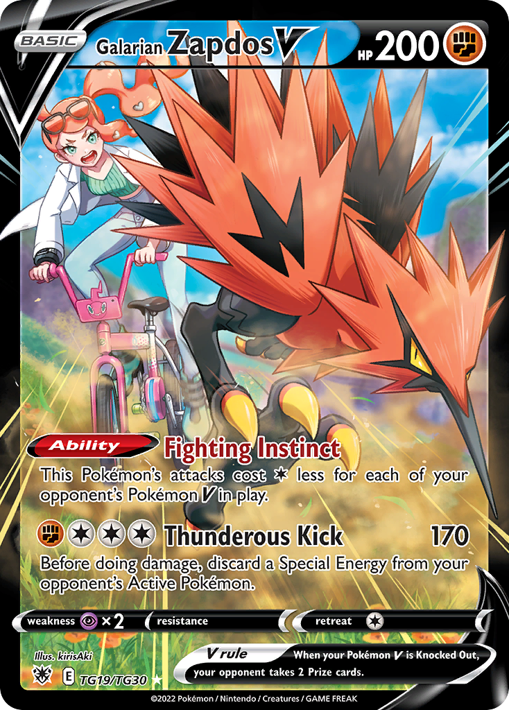 Galarian Zapdos V – Astral Radiance Trainer Gallery TG19/TG30 Pokémon card