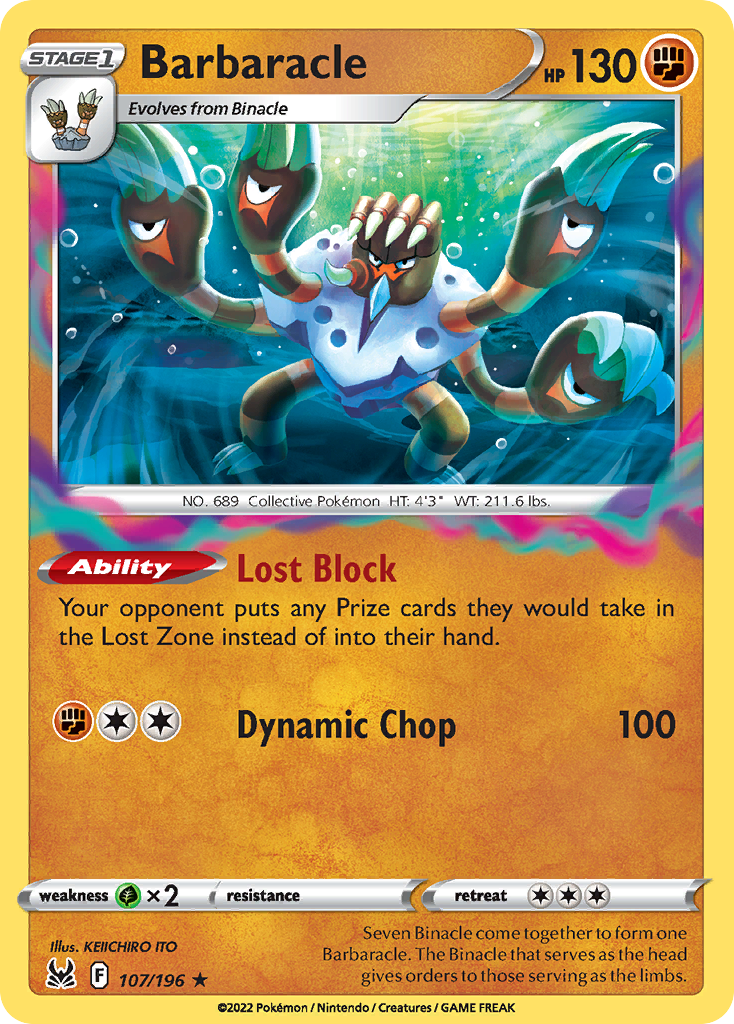 Barbaracle – Lost Origin 107/196 Pokémon card