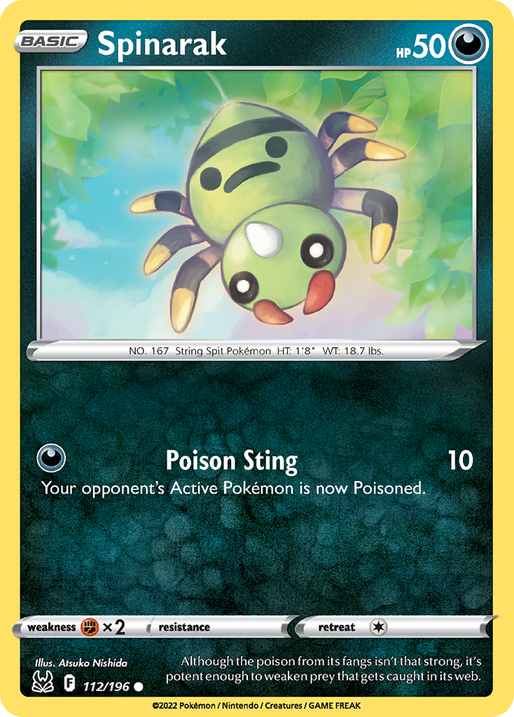 Spinarak – Lost Origin 112/196 Pokémon card