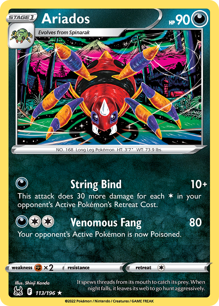Ariados – Lost Origin 113/196 Pokémon card