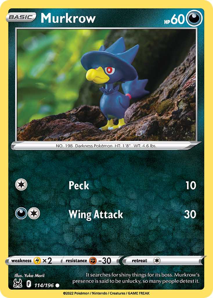 Murkrow – Lost Origin 114/196 Pokémon card
