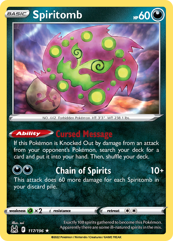Spiritomb – Lost Origin 117/196 Pokémon card