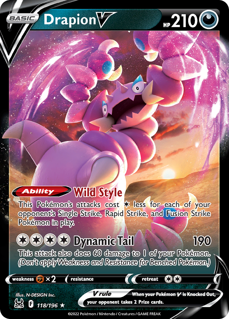 Drapion V – Lost Origin 118/196 Pokémon card