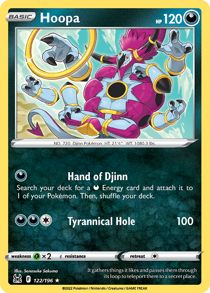 Hoopa – Lost Origin 122/196 Pokémon card