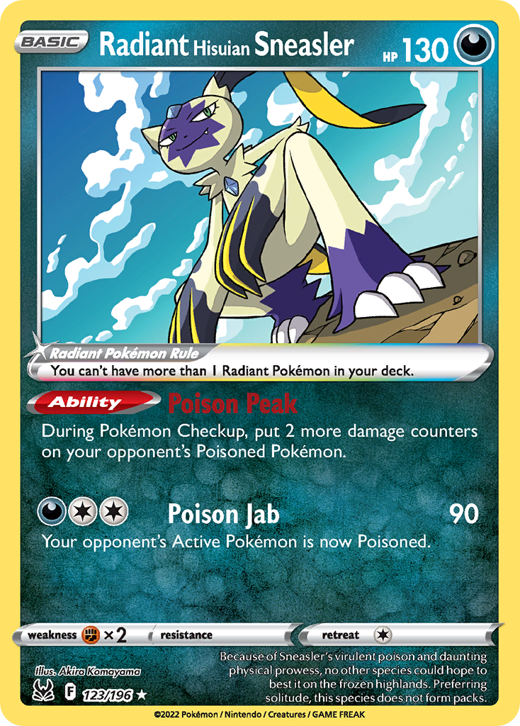 Radiant Hisuian Sneasler – Lost Origin 123/196 Pokémon card