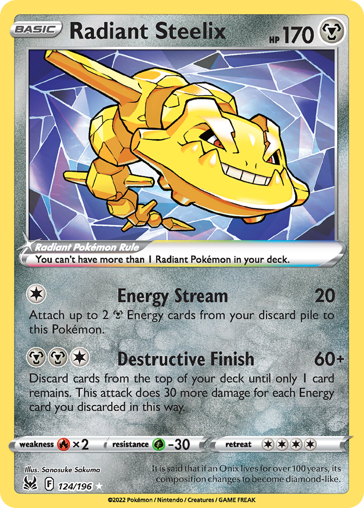 Radiant Steelix – Lost Origin 124/196 Pokémon card