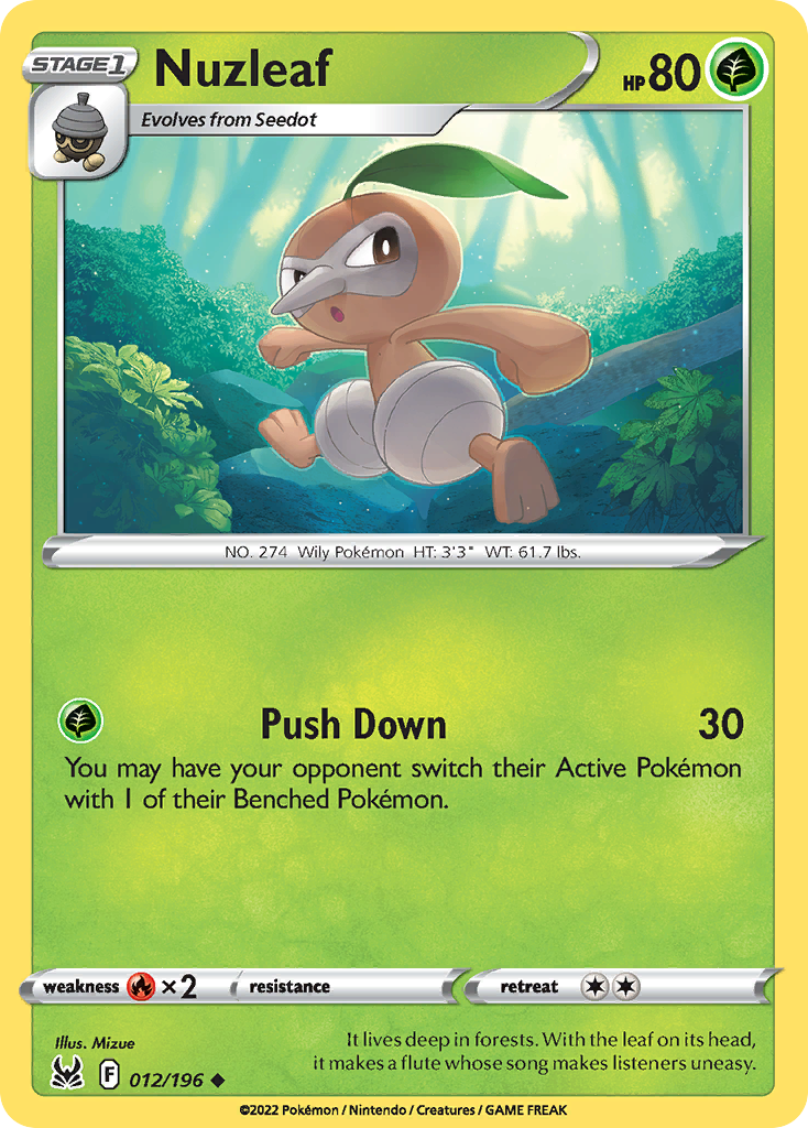 Nuzleaf – Lost Origin 012/196 Pokémon card