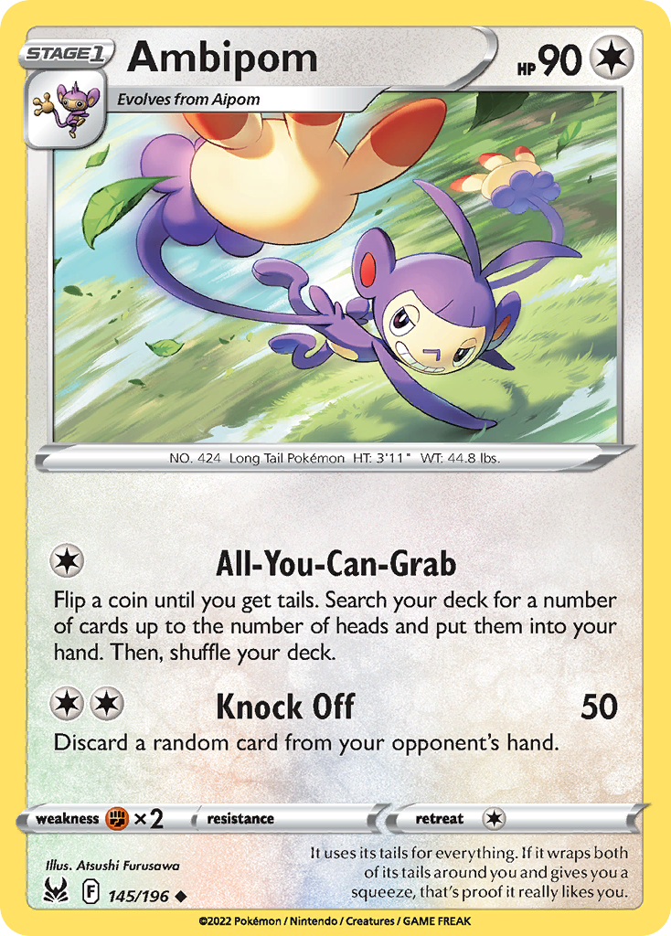 Ambipom – Lost Origin 145/196 Pokémon card