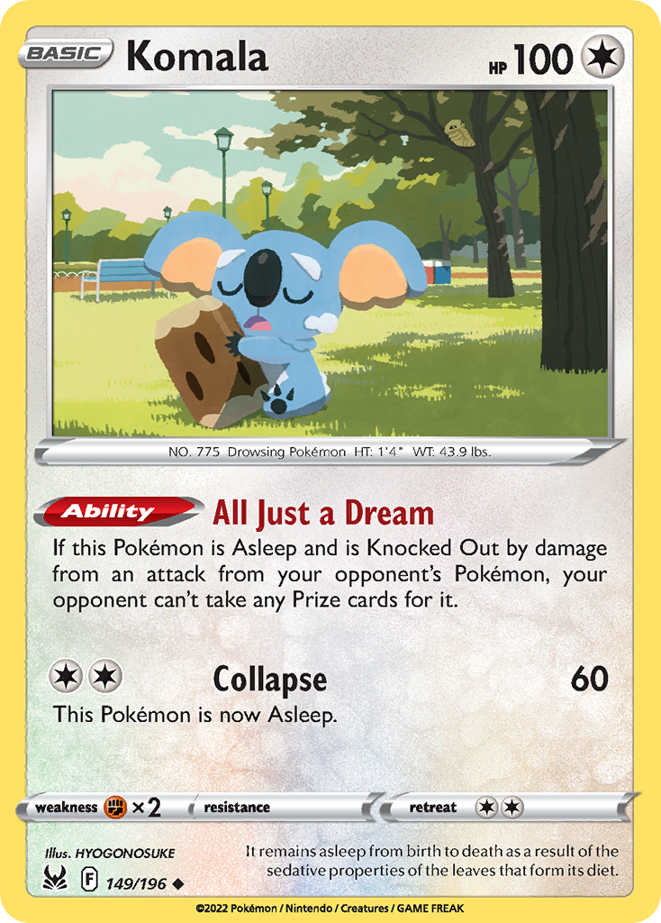Komala – Lost Origin 149/196 Pokémon card