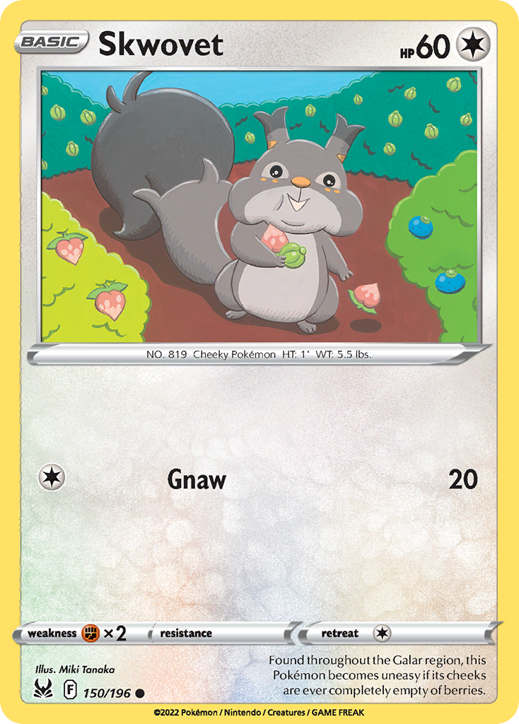 Skwovet – Lost Origin 150/196 Pokémon card