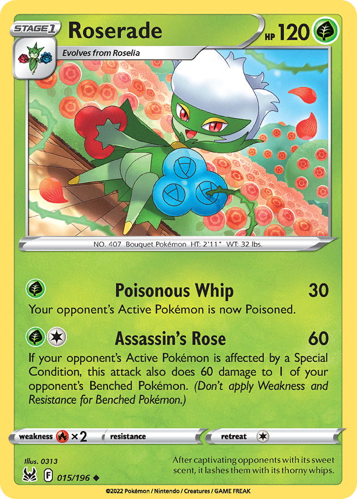 Roserade – Lost Origin 015/196 Pokémon card