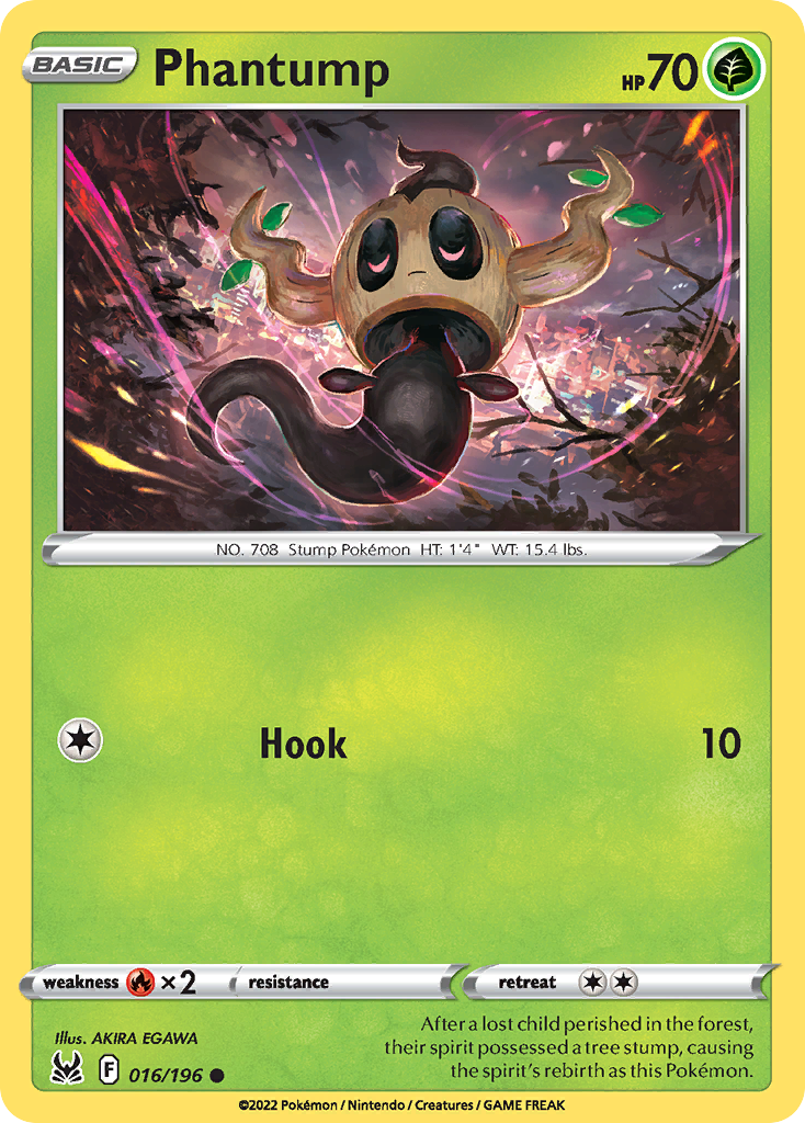 Phantump – Lost Origin 016/196 Pokémon card