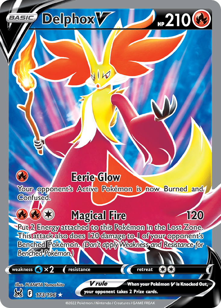 Delphox V – Lost Origin 173/196 Pokémon card