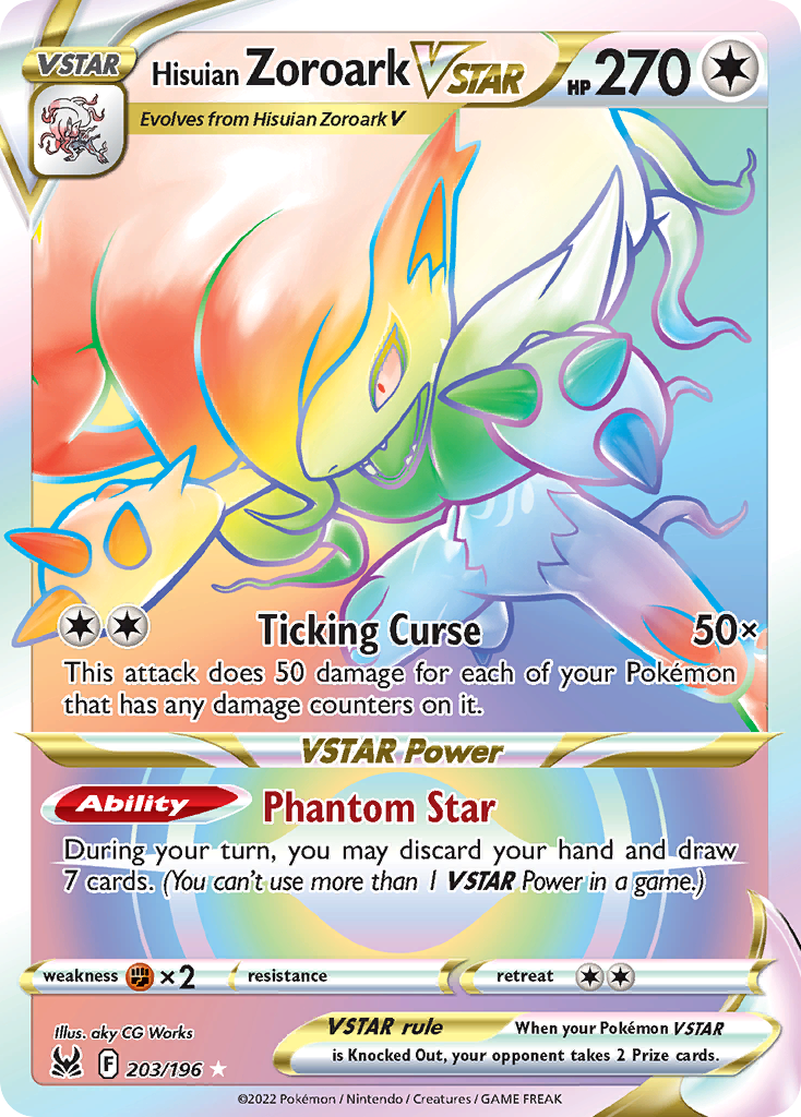 Hisuian Zoroark VSTAR – Lost Origin 203/196 Pokémon card