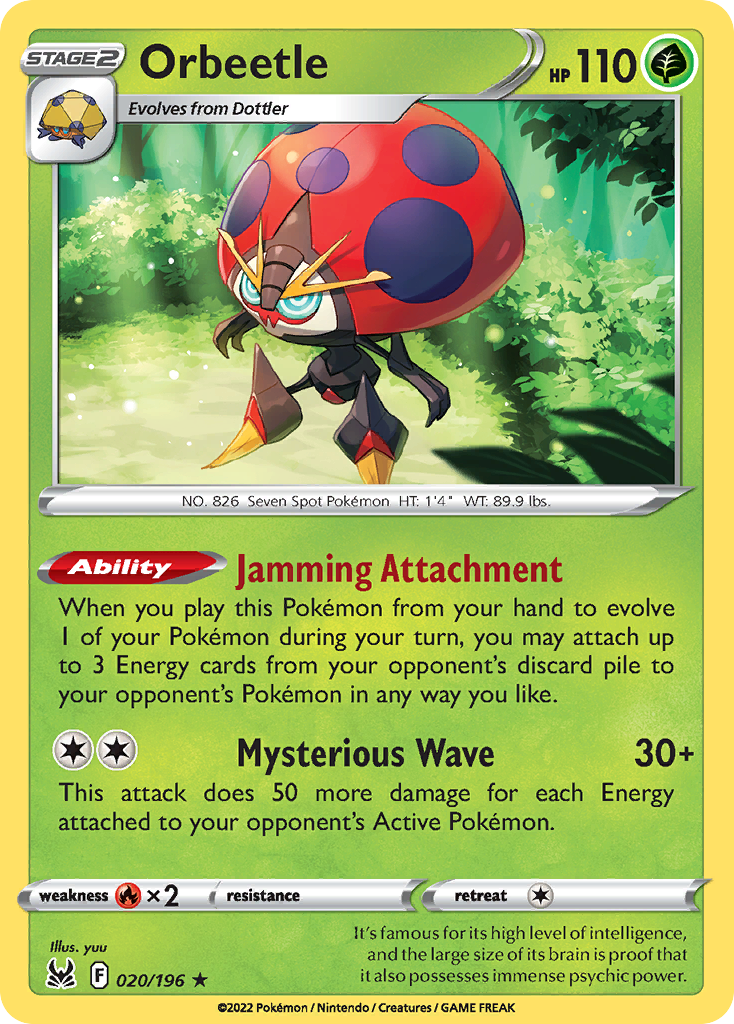 Orbeetle – Lost Origin 020/196 Pokémon card