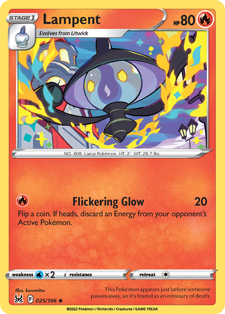 Lampent – Lost Origin 025/196 Pokémon card
